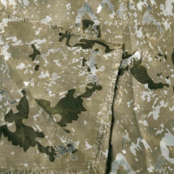 Katie Loxton Abstract Animal Scarf in green & silver - Image 2
