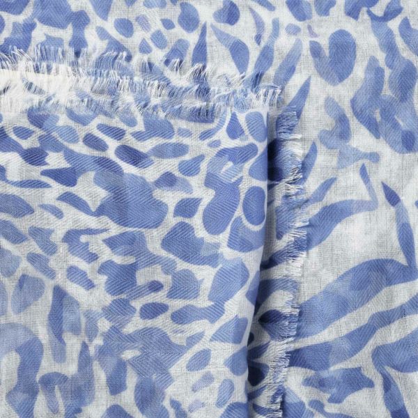 Katie Loxton Animal Print Scarf in blue and white - Image 2