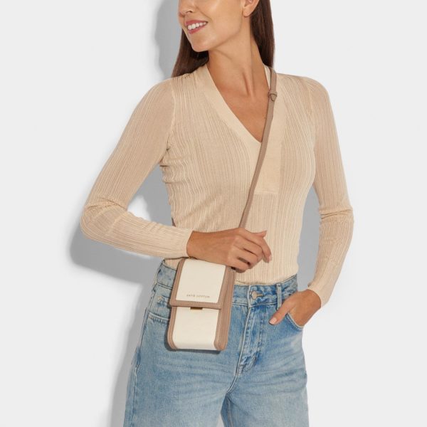 Katie Loxton Amalfi mobile phone bag in white - Image 4