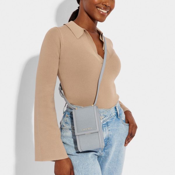 Katie Loxton Amalfi phone bag in dusty blue - Image 3