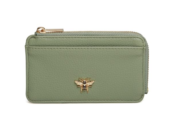 Alice Wheeler Large & Small slim Bumble Bee Coin and Card Purses (Sage) - Image 2