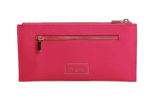 Alice Wheeler Large Slim Bumble Bee Coin and Card Purse (Hot Pink)