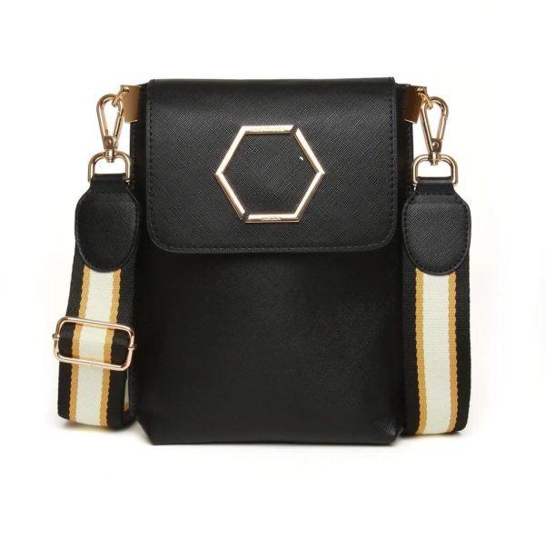 Alice Wheeler Brompton Honeycomb Cross Body Bag in Black