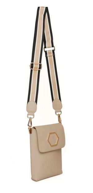Alice Wheeler Brompton Honeycomb Cross Body Bag in Stone