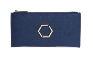 Alice Wheeler Brunel Honeycomb Purse in Navy