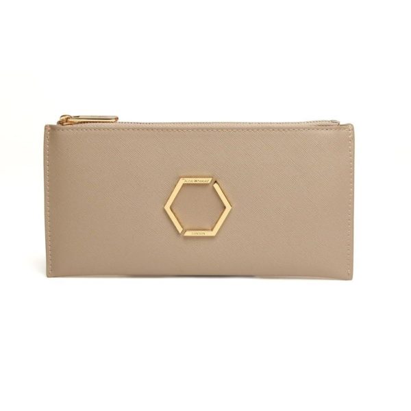 Alice Wheeler Brunel Honeycomb purse in Stone