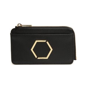 Alice Wheeler Bath Honeycomb Coin/Card Purse in Black