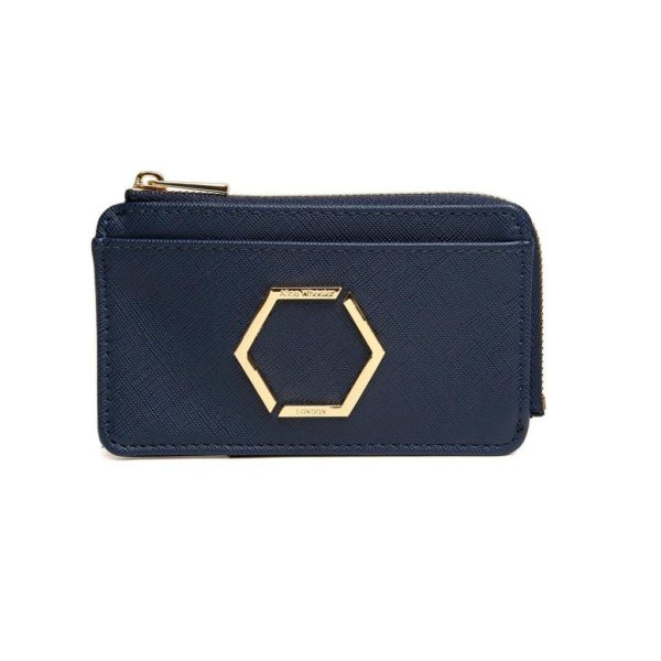 Alice Wheeler Bath Honeycomb Coin/Card Purse in Navy