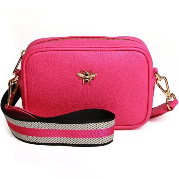Alice Wheeler LONDON Mini Cross-Body Bag Shoulder Bag for Women (Hot Pink)