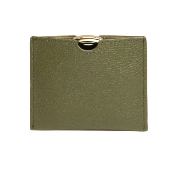 Alice Wheeler Olive Handbag 7x magnifying mirror and pouch