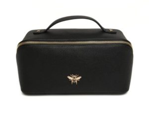 Alice Wheeler London Medium Train Case Vanity/Make Up bag in black