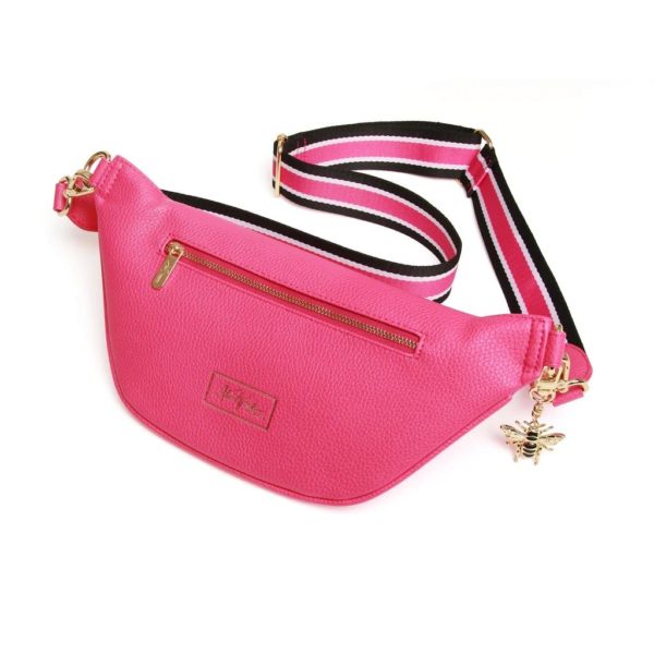 Alice Wheeler Bee Over Shoulder Banana Bag Crossover flight travel (Hot Pink) - Image 3