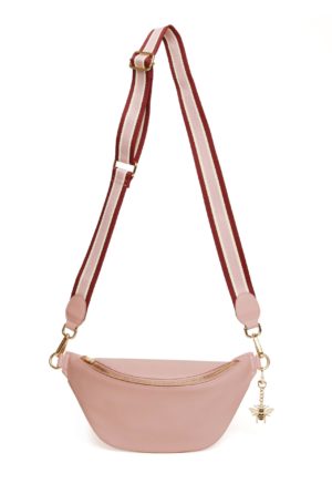 Alice Wheeler Bee Over Shoulder Banana Bag Crossover flight travel (Pink)