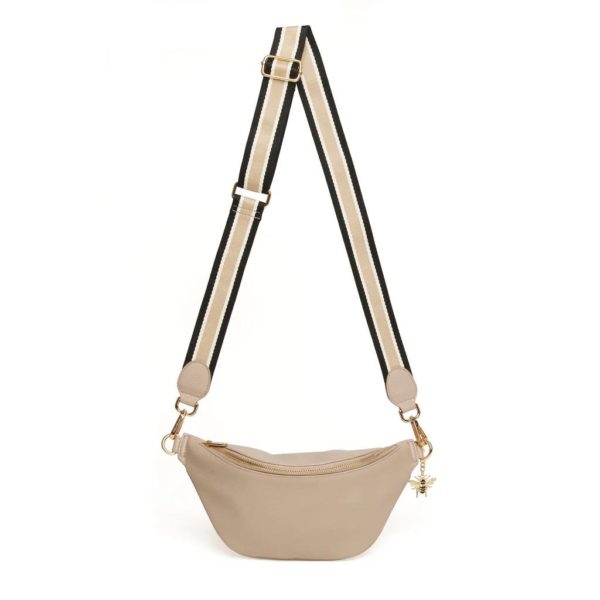 Alice Wheeler Bee Over Shoulder Banana Bag Crossover flight travel (Stone) - Image 2