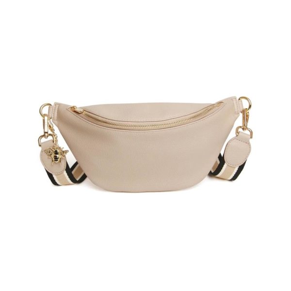 Alice Wheeler Bee Over Shoulder Banana Bag Crossover flight travel (Stone) - Image 3